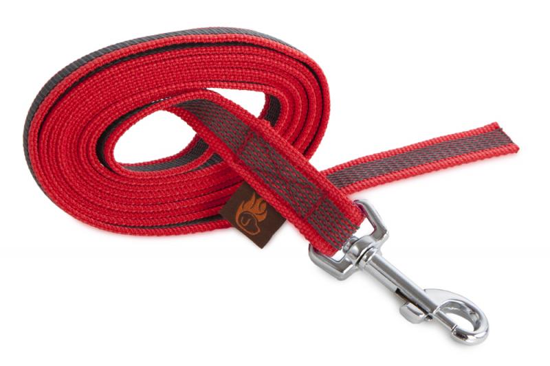 FIREDOG® Gumírozott Nyomkövető Póráz Karabinerrel 20 mm 1 m Piros