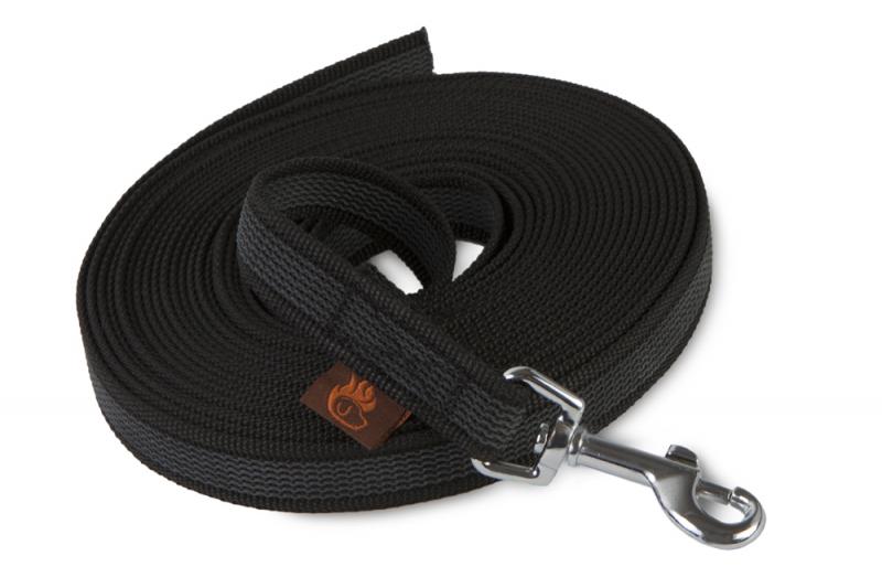 FIREDOG® Gumírozott Nyomkövető Póráz Karabinerrel 20 mm 3 m Fekete