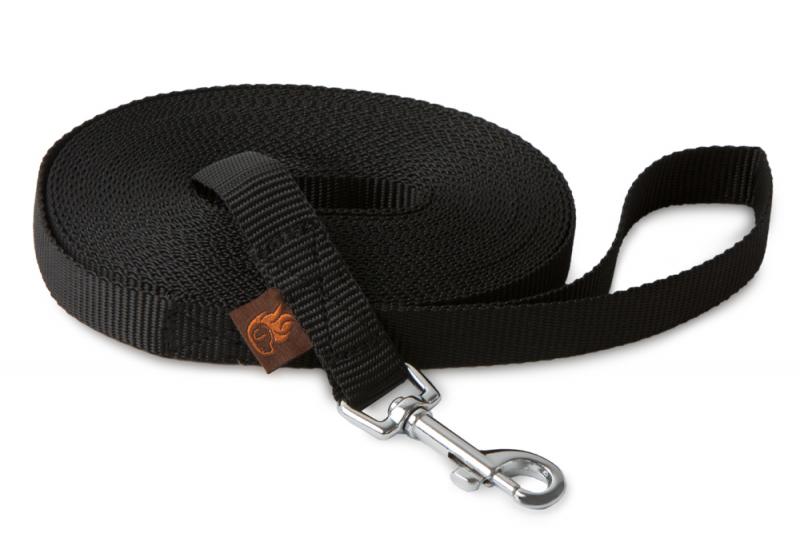 FIREDOG® Nyomkövető Póráz Karabinerrel 20 mm 15 m Fekete