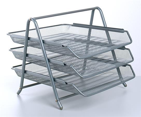 Irattálca, fémhálós, 3 részes, VICTORIA, ezüst