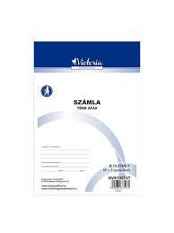 Készpénzfizetési számlatömb, több ÁFÁs, 50x3, A5, VICTORIA, "B.13-373"