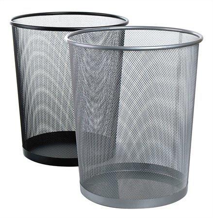 Papírkosár, fémhálós, VICTORIA, fekete