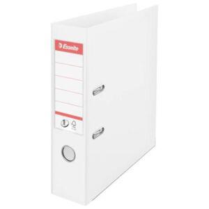 Iratrendező, 75 mm, A4, PP/karton, élvédő sínnel, VICTORIA, "Basic", fehér