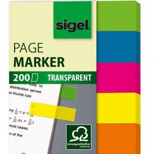 Jelölőcímke, műanyag, 5x40 lap, 12x50 mm, SIGEL "615", vegyes szín