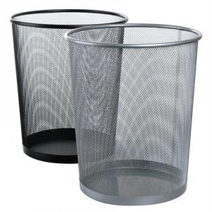 Papírkosár, fémhálós, VICTORIA, fekete