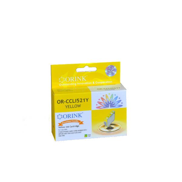 Utángyártott ORINK Canon CLI-521Y chippes sárga tintapatron