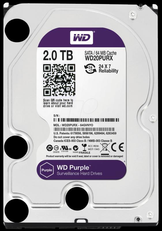 2.0 TB Western Digital Purple 7200 64MB WD20PURX SATA3