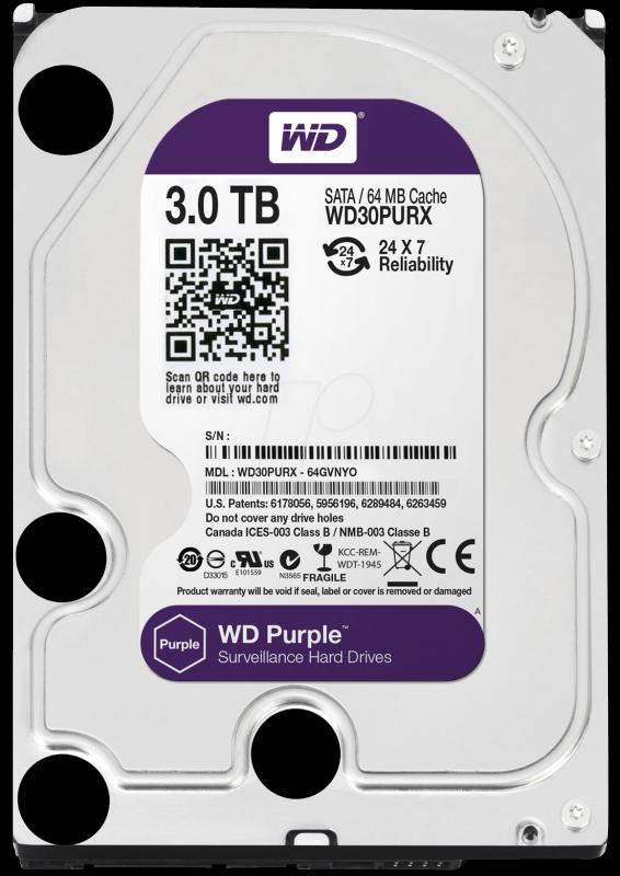 3.0 TB Western Digital Purple 7200 64MB WD30PURX SATA3