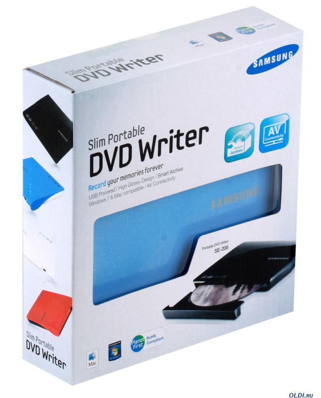 SAMSUNG SE-208DB/TSLS slim USB külső DVD iró, kék
