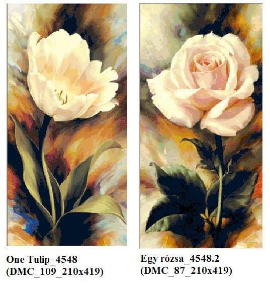 Egy  rózsa és egy tulipán  leszámolós minták