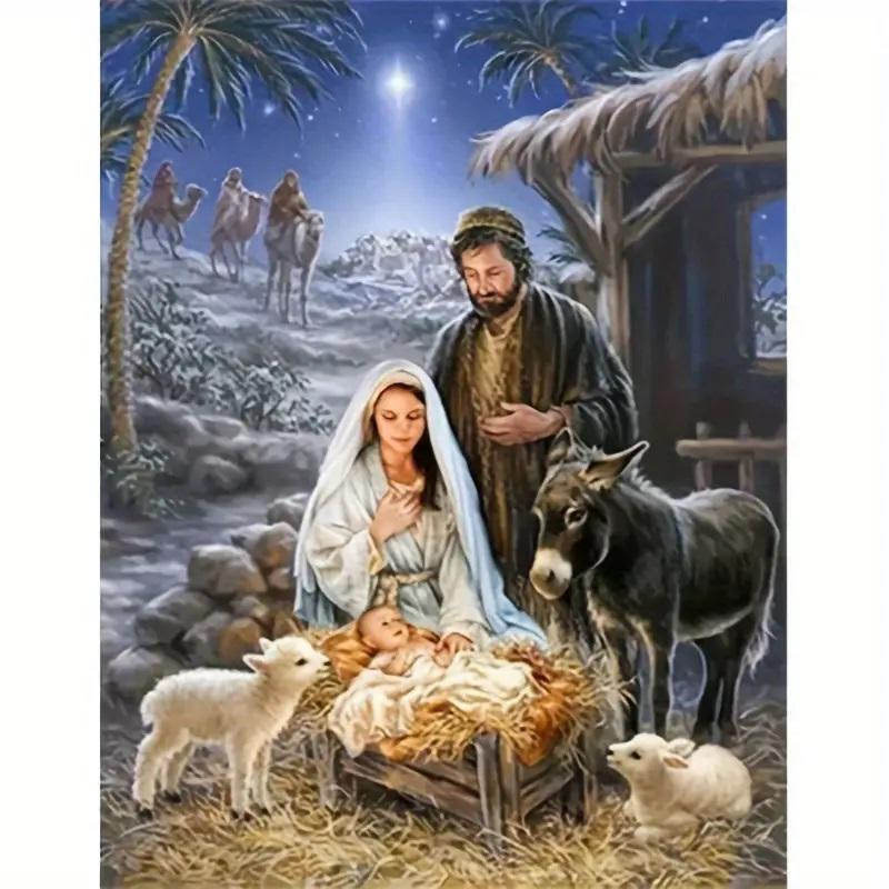 Jézus születése - gyémántfestő készlet 24x34 cm
