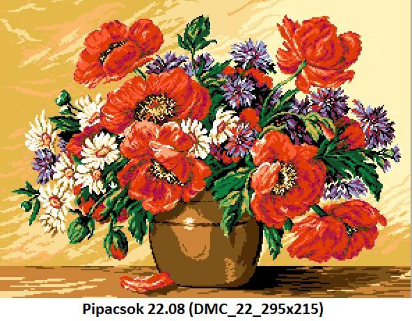 Pipacsok 22.08 (DMC_22_295x215) leszámolós minta