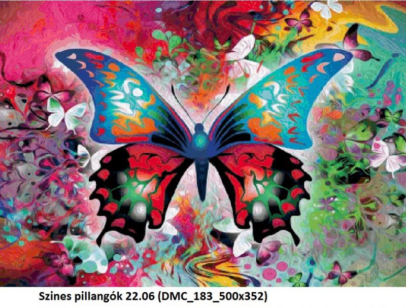 Szines pillangók 22.06 (DMC_183_500x352) leszámolós minta