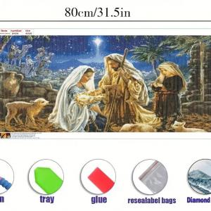 Jézus születése gyémántfestő készlet 80 x 40 cm