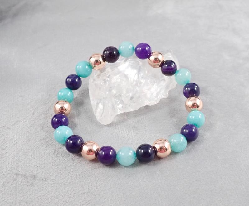 Achátok és hematit karkötő 2