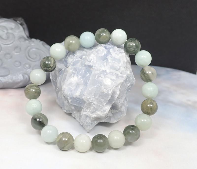 Amazonit és achát karkötő 1