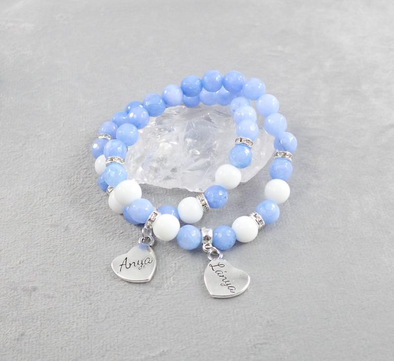 Anya-lánya karkötők, középkék jáde