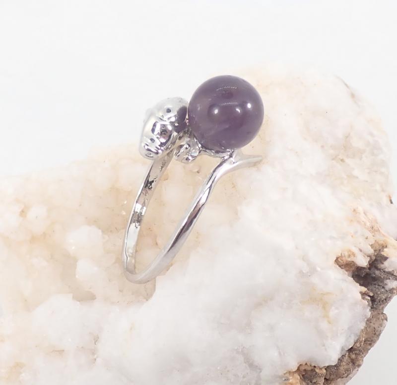 Ásvány gyűrű, delfines, ametiszt