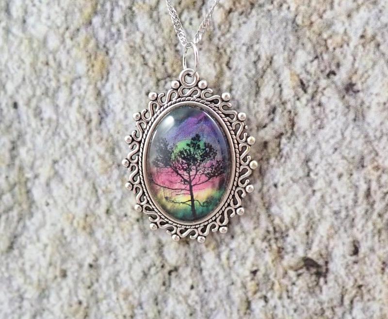 Aurora borealis medál, ovális