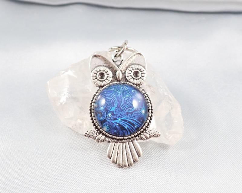 Bagoly talizmán kulcstartó – Kék örvény