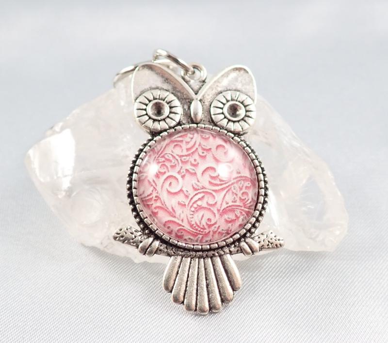 Bagoly talizmán kulcstartó -Rózsafény