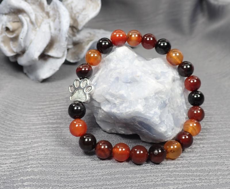 Barna achát karkötő tappanccsal