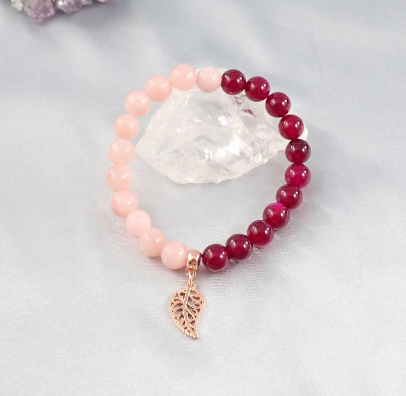 Bordó-rózsaszín karkötő