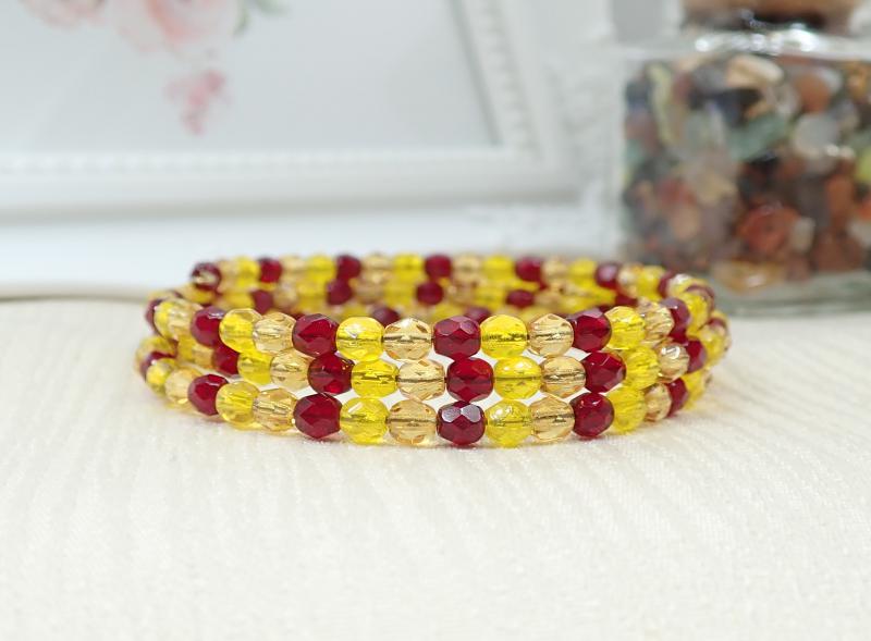 Bordó-sárga memória karkötő 1