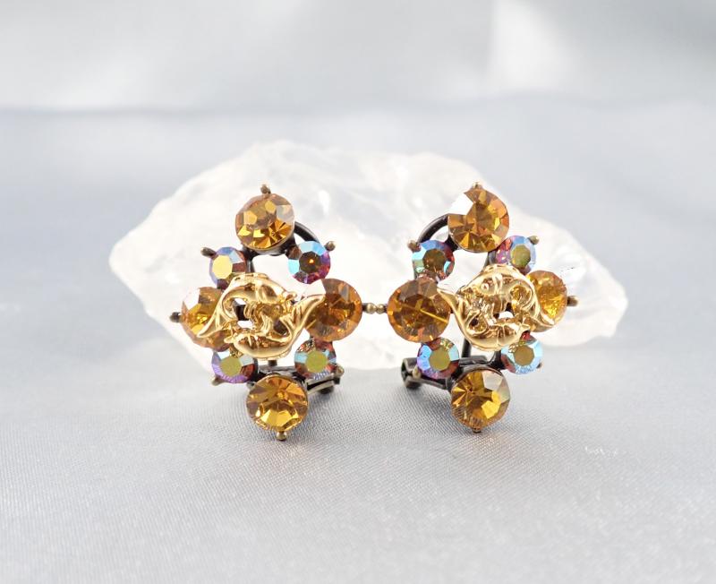 Csiszolt köves sárga fülbevaló