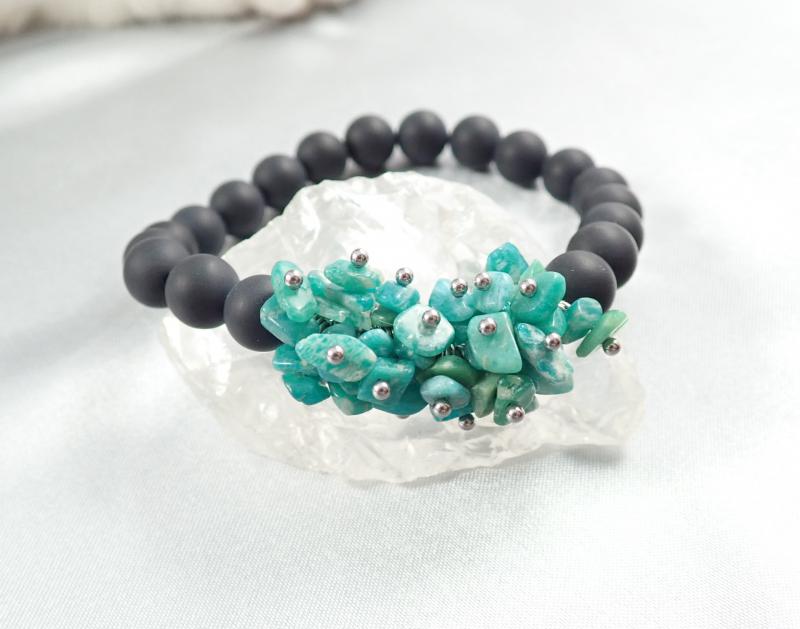 Éjféli amazonit karkötő