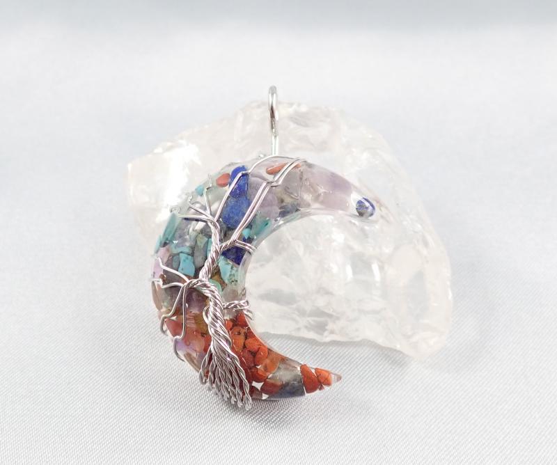 Életfa félhold – színek harmóniája medál