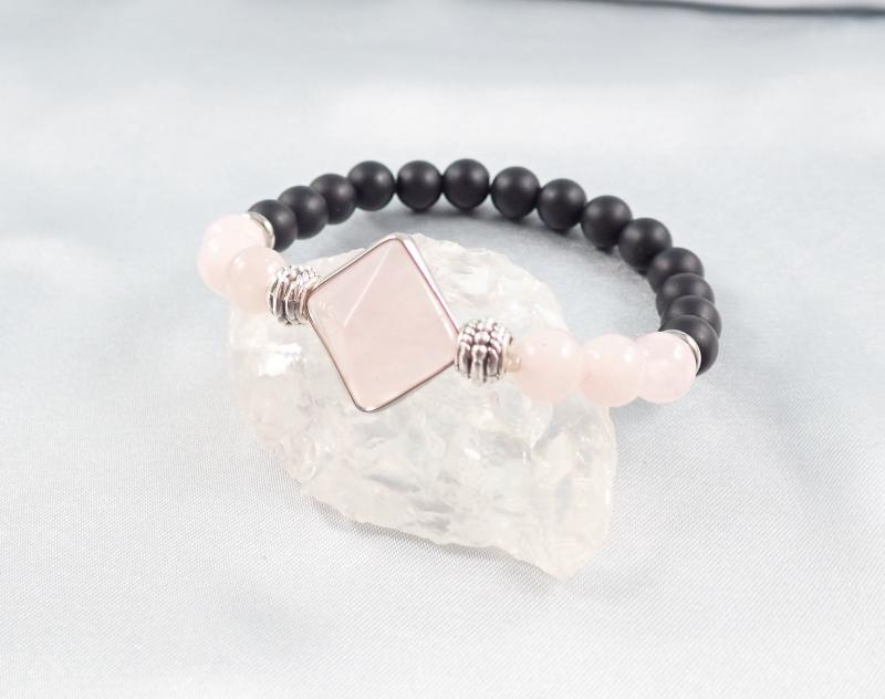 Erőközpont – rózsakvarc karkötő