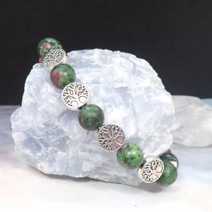 Achát karkötő életfás gyöngyökkel