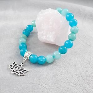 Achát karkötő lótusszal