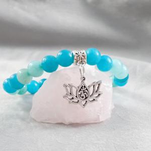 Achát karkötő lótusszal