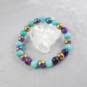 Achátok és hematit karkötő 1