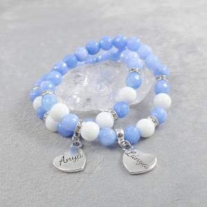 Anya-lánya karkötők, középkék jáde