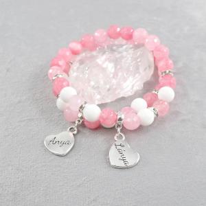 Anya-lánya karkötők, rózsaszín jáde