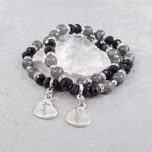 Anya-lánya karkötők, szürke-fekete