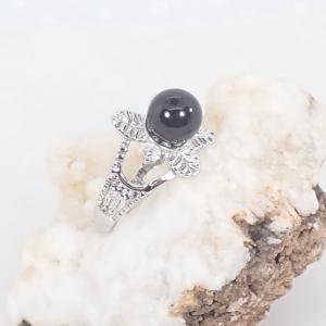 Ásvány gyűrű, leveles, ónix