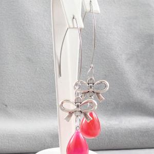 Ásványcsepp ezüstszín száron, achát