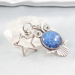 Bagoly talizmán kulcstartó – Kék örvény