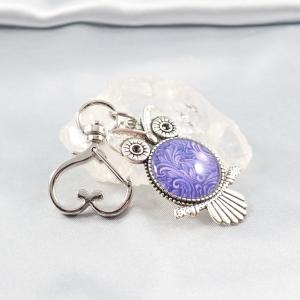 Bagoly talizmán kulcstartó – Lila örvény