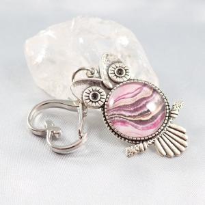 Bagoly talizmán kulcstartó - Bíbor hullám