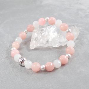 Barack és fehér jáde karkötő