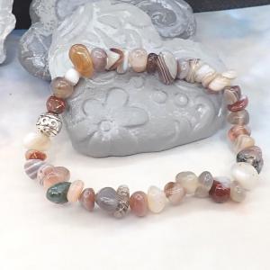 Botswana achát szemcse karkötő