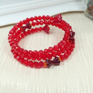 Csillogó piros memória karkötő 1