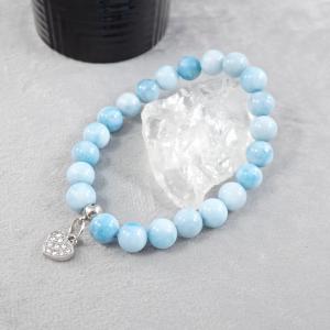 Égkék jáde karkötő szívvel