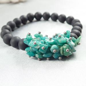 Éjféli amazonit karkötő