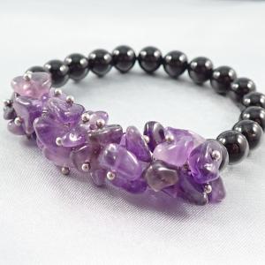 Éjfény ametiszt és ónix karkötő